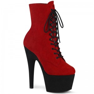 Bottines Pleaser Adore-1020FSTT Femme Rouge Noir | FRANCE FRCOPKRM