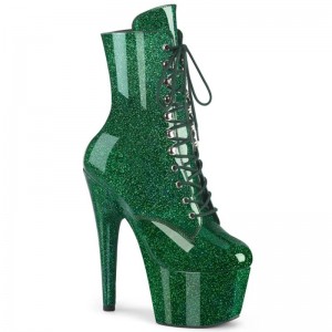 Bottines Pleaser Adore-1020GP Glitter Patent Femme Vert | FRANCE FRUHMVEZ