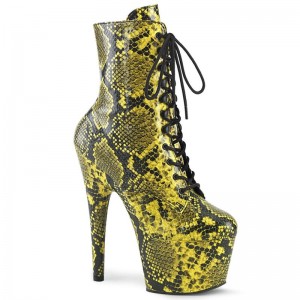 Bottines Pleaser Adore-1020SPWR Snake Femme Jaune | PARIS FRXQMOSG