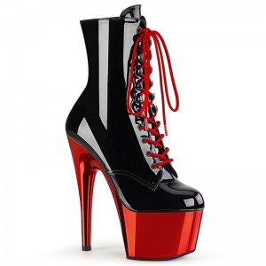 Bottines Pleaser Adore-1020 Femme Noir Rouge | PARIS FRWMNOZQ