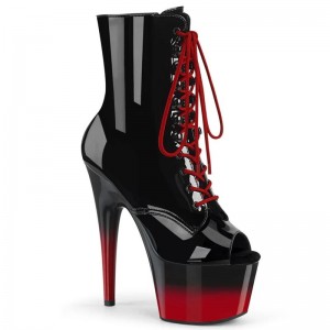 Bottines Pleaser Adore-1021BR-H Femme Noir Rouge | FRANCE FRXGCVFY