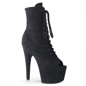 Bottines Pleaser Adore-1021FS Suede Femme Noir | FRANCE FREIADHZ