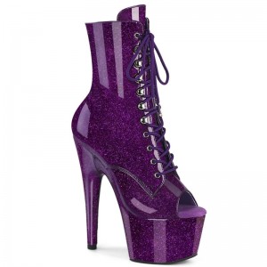 Bottines Pleaser Adore-1021GP Glitter Femme Violette | FRANCE FRUTICZR