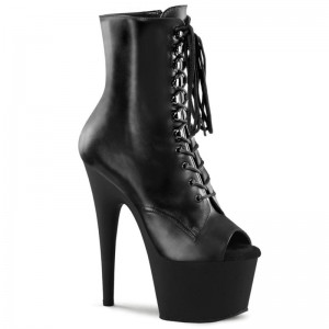 Bottines Pleaser Adore-1021 Leather Femme Noir | FRANCE FRIGPRXQ