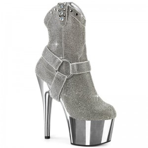 Bottines Pleaser Adore-1029CHRS Femme Argent | FRANCE FRWSRVJT