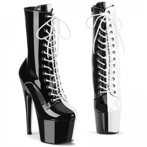 Bottines Pleaser Adore-1040TT Femme Noir Blanche | FRANCE FRLNMSGO