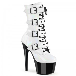 Bottines Pleaser Adore-1046TT Femme Blanche Noir | FRANCE FRQFWLDM