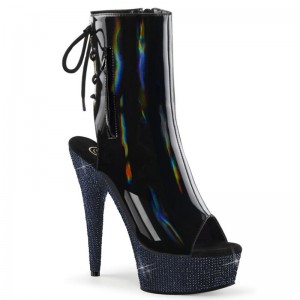 Bottines Pleaser Bejeweled-1018DM-6 Hologram Femme Noir | FRANCE FRWFQLDE