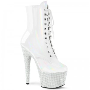 Bottines Pleaser Bejeweled-1020-7 Femme Blanche | FRANCE FRAEXPOJ