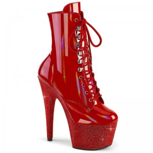 Bottines Pleaser Bejeweled-1020-7 Femme Rouge | FRANCE FRMZJTNS