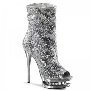 Bottines Pleaser Blondie-R-1008 Femme Argent | PARIS FRQCSTJP