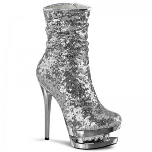 Bottines Pleaser Blondie-R-1009 Femme Argent | FRANCE FRMZGKEP