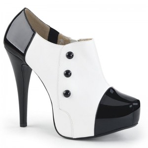 Bottines Pleaser Chloe-11 Femme Noir Blanche | FRANCE FRFNVHOL