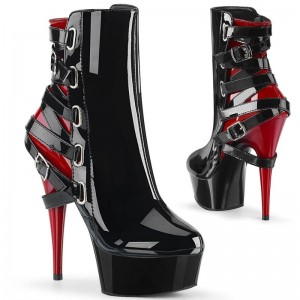 Bottines Pleaser Delight-1012 Femme Rouge | FRANCE FRPAUYQM