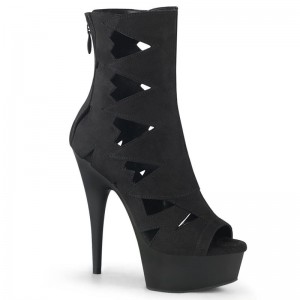 Bottines Pleaser Delight-1014 Suede Femme Noir | FRANCE FRHTRGNM