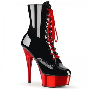 Bottines Pleaser Delight-1020 Femme Noir Rouge | PARIS FRUWDXYR