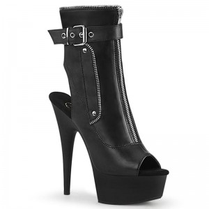 Bottines Pleaser Delight-1035 Vegan Leather Femme Noir | PARIS FRELGVMQ