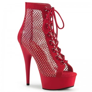 Bottines Pleaser Delight-600-33RM Femme Rouge | FRANCE FRXGATPJ