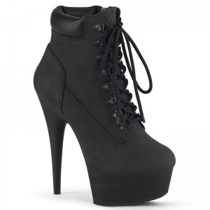 Bottines Pleaser Delight-600TL-02 Vegan Leather Femme Noir | PARIS FRUSQPJZ