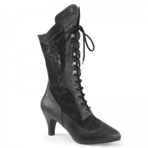 Bottines Pleaser Divine-1050 Vegan Leather Femme Noir | FRANCE FRCPNAMT