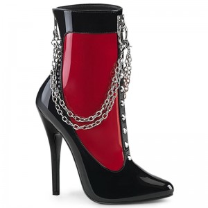 Bottines Pleaser Domina-1033 Femme Noir Rouge | PARIS FRMKQRBZ