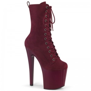 Bottines Pleaser Enchant-1040 Femme Bordeaux | FRANCE FRNSQOKU