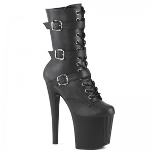 Bottines Pleaser Enchant-1043 Vegan Leather Femme Noir | FRANCE FRQLEYUA