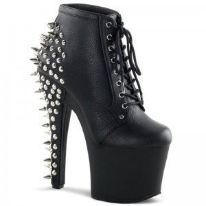 Bottines Pleaser Fearless-700-28 Vegan Leather Femme Noir | FRANCE FRPCDKUB