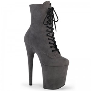 Bottines Pleaser Flamingo-1020FS Femme Grise | FRANCE FRHRGVDU