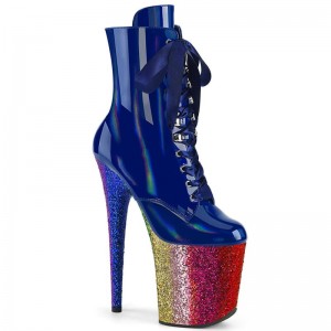 Bottines Pleaser Flamingo-1020HG Femme Bleu Multicolore | FRANCE FRKWAGHX