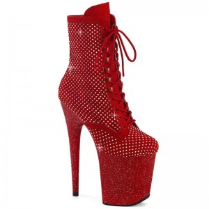 Bottines Pleaser Flamingo-1020RM Faux Suede Femme Rouge Rouge | FRANCE FREYRKFU