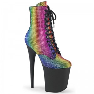 Bottines Pleaser Flamingo-1020RS Femme Multicolore Noir | FRANCE FRTQNLRE