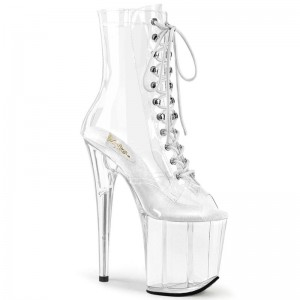 Bottines Pleaser Flamingo-1021C Femme Clear | FRANCE FRTUISHZ