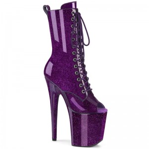 Bottines Pleaser Flamingo-1041GP Glitter Femme Violette | FRANCE FRBCPULX