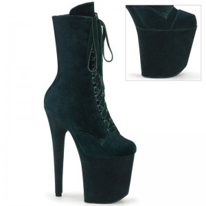 Bottines Pleaser Flamingo-1045VEL Femme Vert | FRANCE FRSEMLCR