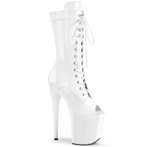 Bottines Pleaser Flamingo-1051 Femme Blanche | FRANCE FRUGJQKM