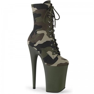 Bottines Pleaser Infinity-1020CAMO Femme Vert | PARIS FRPXEYOZ