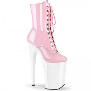 Bottines Pleaser Infinity-1020 Femme Rose Blanche | FRANCE FRYFONHZ