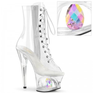 Bottines Pleaser Moon-1021C-DIA Femme Clear | FRANCE FRGULEAK