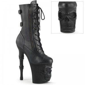 Bottines Pleaser Rapture-1047 Vegan Leather Femme Noir | FRANCE FRQGNZUT