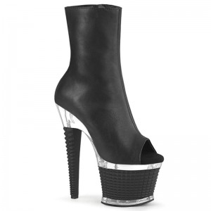 Bottines Pleaser Spectator-1012 Vegan Leather Femme Noir | PARIS FRONDHCG