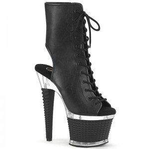 Bottines Pleaser Spectator-1016 Vegan Leather Femme Noir | PARIS FRTKWJXG