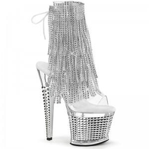 Bottines Pleaser Spectator-1017RSF Femme Argent | FRANCE FRRJUOTF