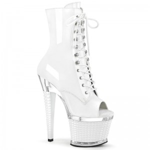 Bottines Pleaser Spectator-1021 Femme Blanche | FRANCE FRHDXFEC