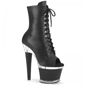 Bottines Pleaser Spectator-1021 Vegan Leather Femme Noir | PARIS FRETWDJQ