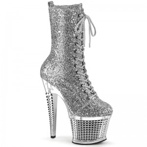 Bottines Pleaser Spectator-1040G Femme Argent | FRANCE FRUEZWLX