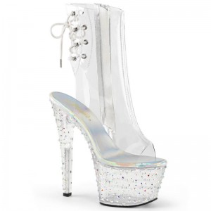 Bottines Pleaser Stardance-1018C-7 Femme Clear | FRANCE FRQLJBZG