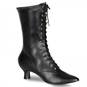 Bottines Pleaser Victorian-120 Femme Noir | FRANCE FRSXDEQL