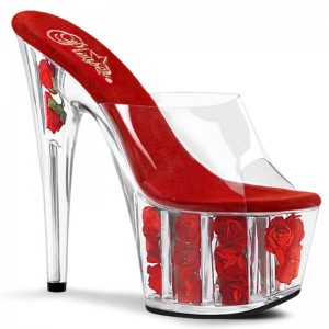 Claquette Plateforme Pleaser Adore-701FL Femme Rouge | PARIS FRZKUFAO