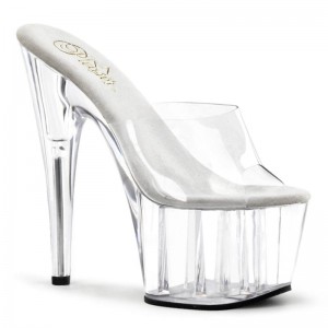 Claquette Plateforme Pleaser Adore-701 Femme Clear | FRANCE FREAORLG